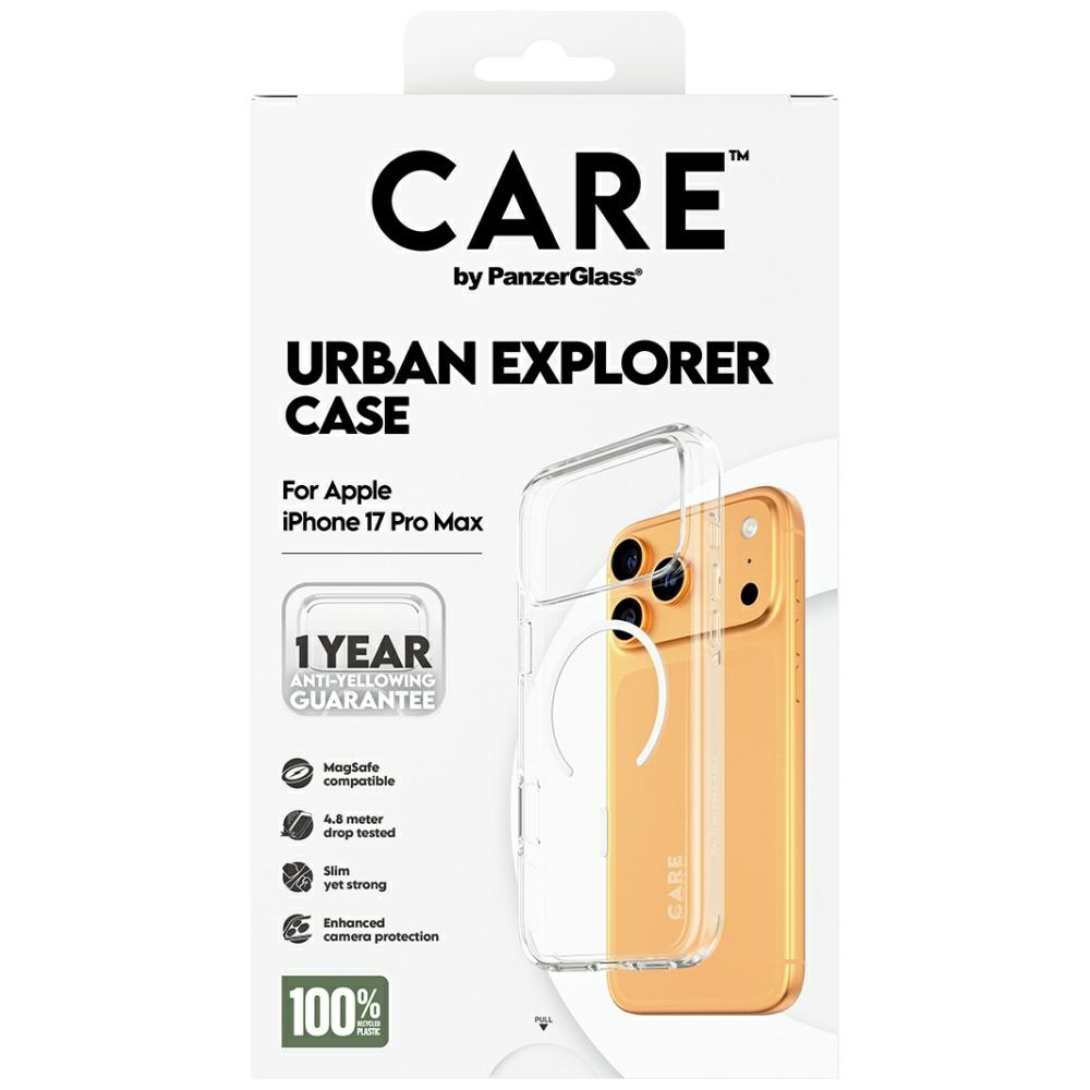 CARE by PanzerGlass Flagship Urban Explorer Case w. White MagSafe iPhone 17 Pro Max - Transparent (3)