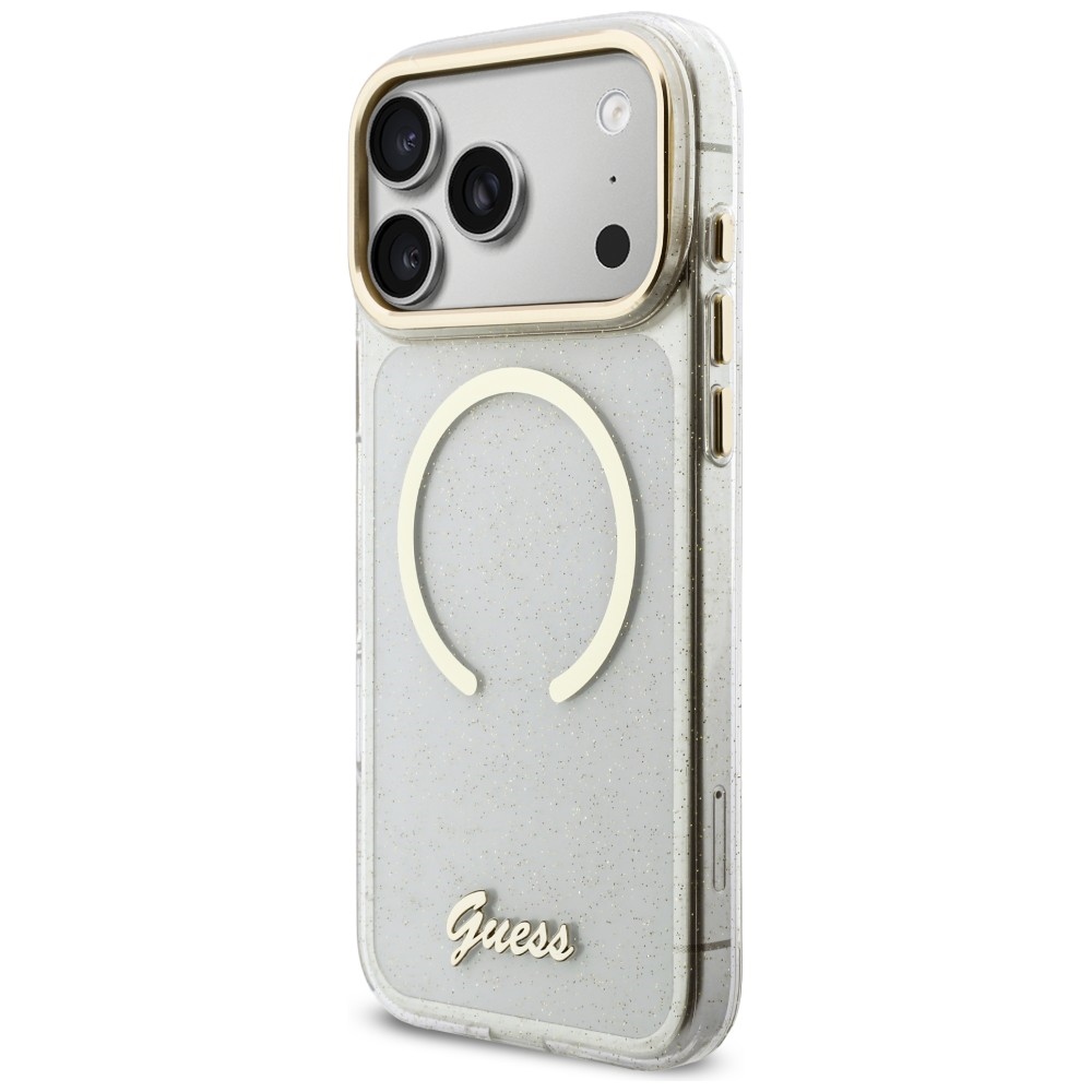 Guess IML Glitters Script Strap MagSafe Phone Case Cover iPhone 17 Pro Max - Clear (1)
