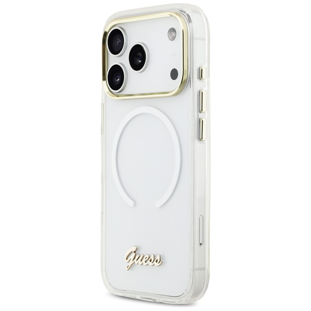 Guess IML Gradient Script Metal MagSafe Phone Case Cover iPhone 17 Pro Max - White (0)