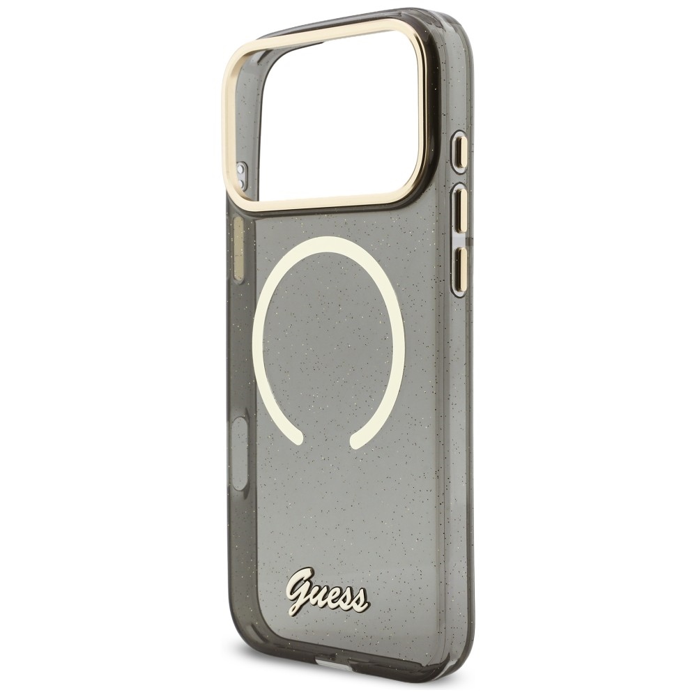 Guess IML Glitters Script Strap MagSafe Phone Case Cover iPhone 17 Pro Max - black (3)