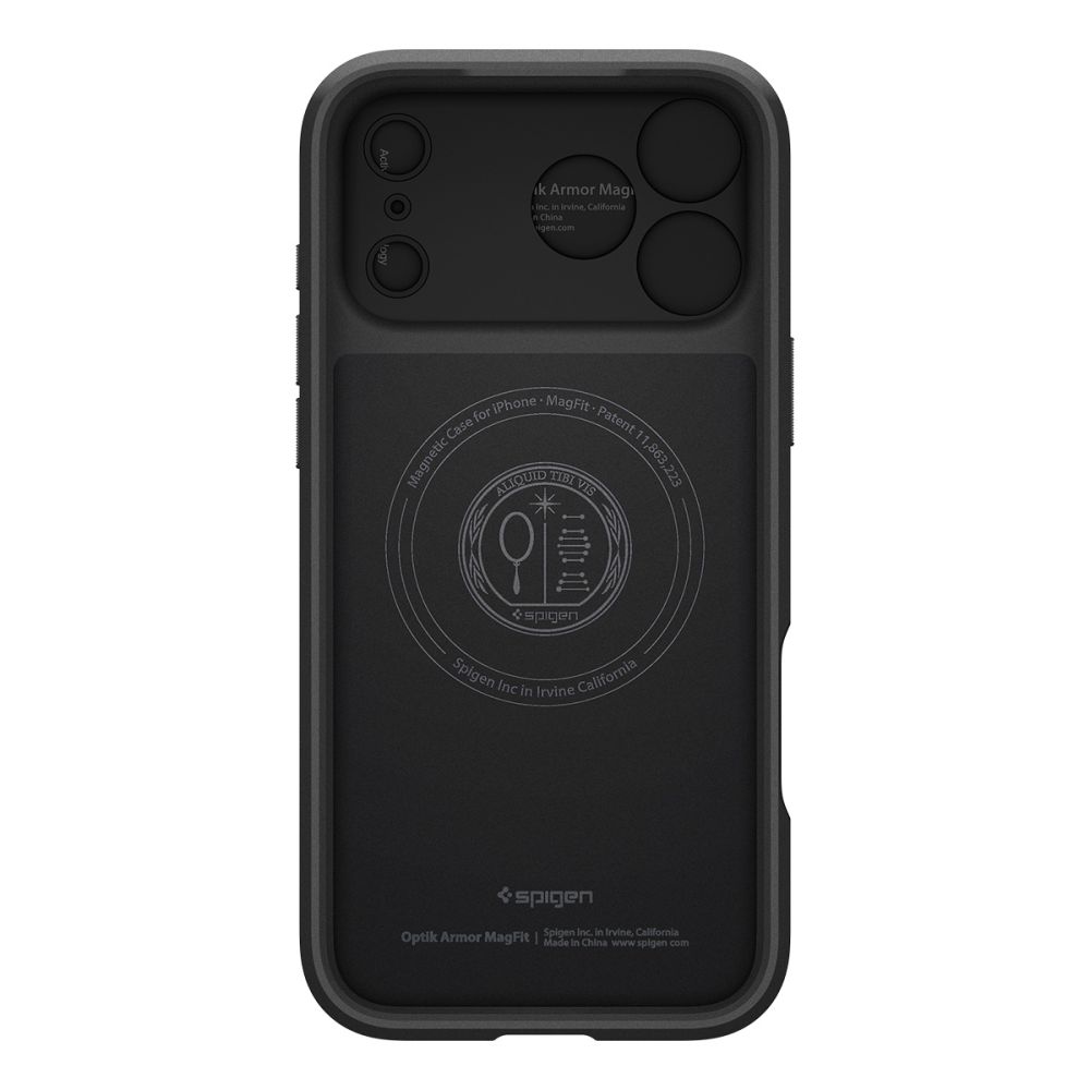 Spigen Optik Armor MagSafe Phone Case Cover iPhone 17 Pro - Black Camera Protection (1)