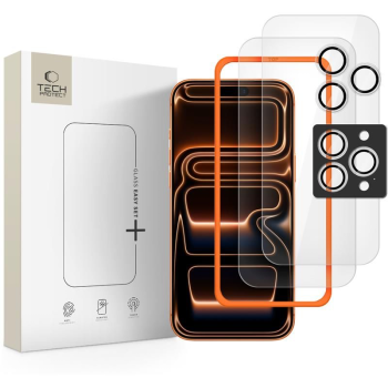 Apple iPhone 17 Pro Max 6.9'' Tech-Protect Easy Set+ Tempered Glass 2x + Camera Glass