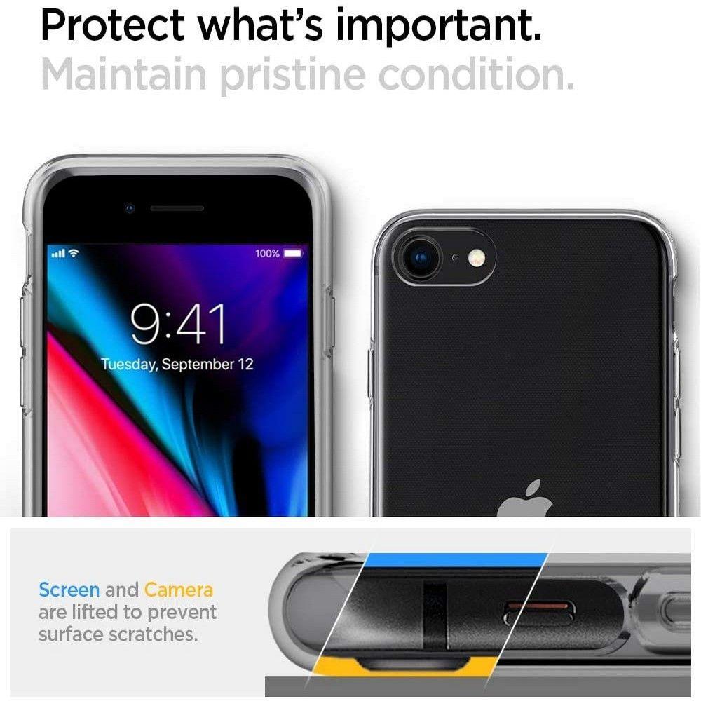 Apple iPhone 7 / 8 / SE (2020) (2022) 4.7" Spigen Liquid Crystal TPU Case Cover, Transparent (1)
