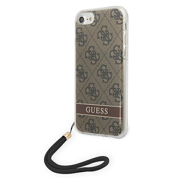 Guess iPhone SE 2022 / 2020 / 7 / 8 Case 4G Print Strap Brown (0)
