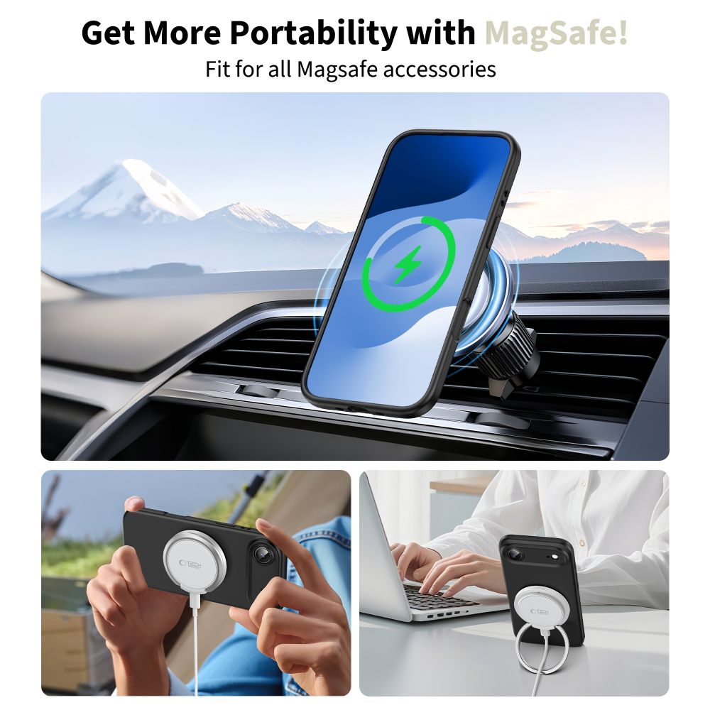 Tech-Protect Silicone MagSafe Phone Case Cover iPhone 17 Air - Black (1)