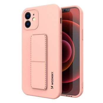 Apple iPhone XS Max 6.5" Wozinsky Flexible Silicone Kickstand Case Cover, Pink