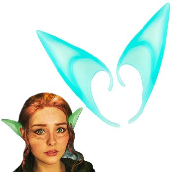 Glow in the Dark Elf Ears for Cosplay and Halloween, Green-Blue