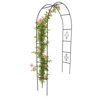 Metal Garden Pergola Arch for Climbing Plants 240cm, Dark Green
