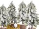 Small Flocked Tabletop Artificial Christmas Tree with Wooden Base