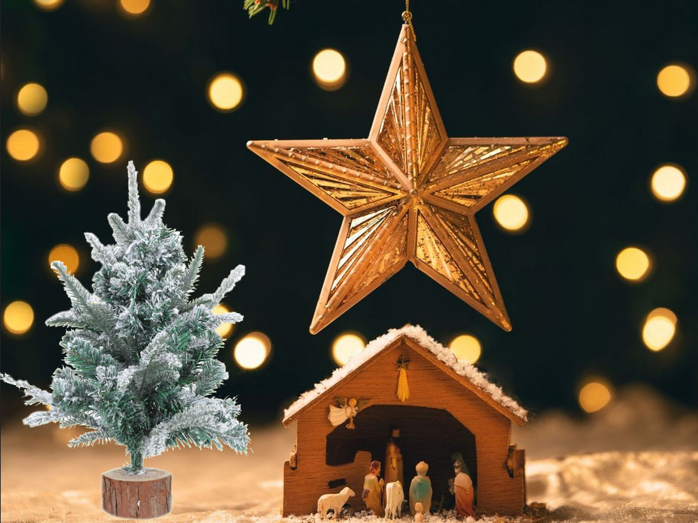 Small Snow Flocked Artificial Christmas Tree 50cm for Tabletop Desk Decor (0)