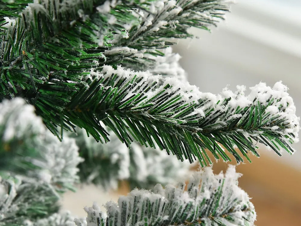 Small Snow Flocked Artificial Christmas Tree 50cm for Tabletop Desk Decor (2)