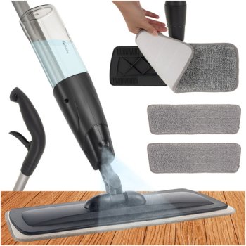 Ruhhy Spray Mop with 600ml Tank and 2 Pads 26152, Grey/White
