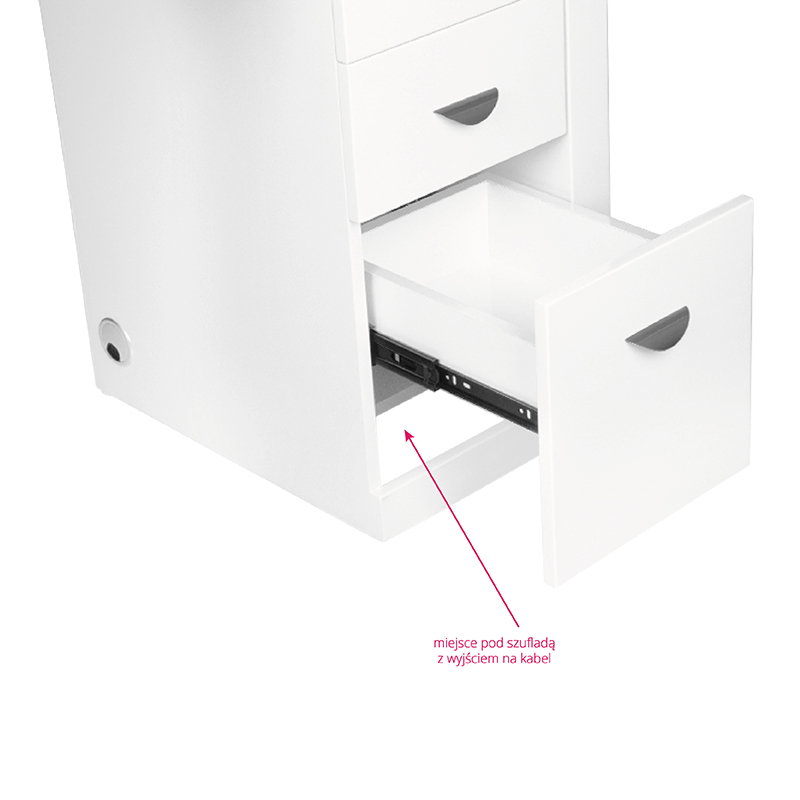 Manicure Table 310 with Cassette Dust Collector and Display, Left, White (0)