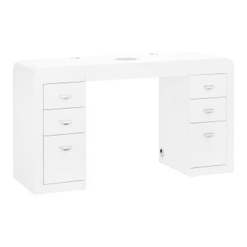 Manicure Desk 314 with Built-in Dust Collector, White