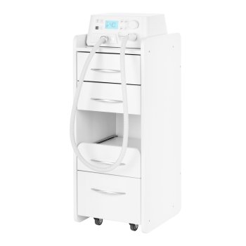 Podiatry Drill Set Saeyang Marathon Cyclone-Vac and Cabinet 969, White
