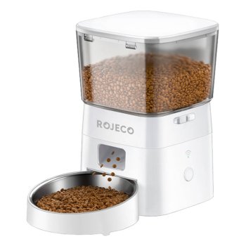 Rojeco Smart Pet Feeder WiFi 2L Automatic Food Dispenser RWSQ-12 White