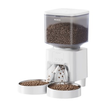 Rojeco Smart Automatic Pet Feeder 4.5L - Dual Bowl WiFi Dispenser