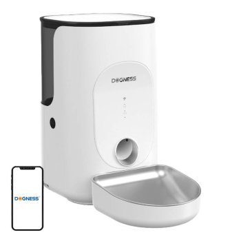 Dogness F16 Smart Food Dispenser WiFi 5G 4L Stainless Steel Bowl White
