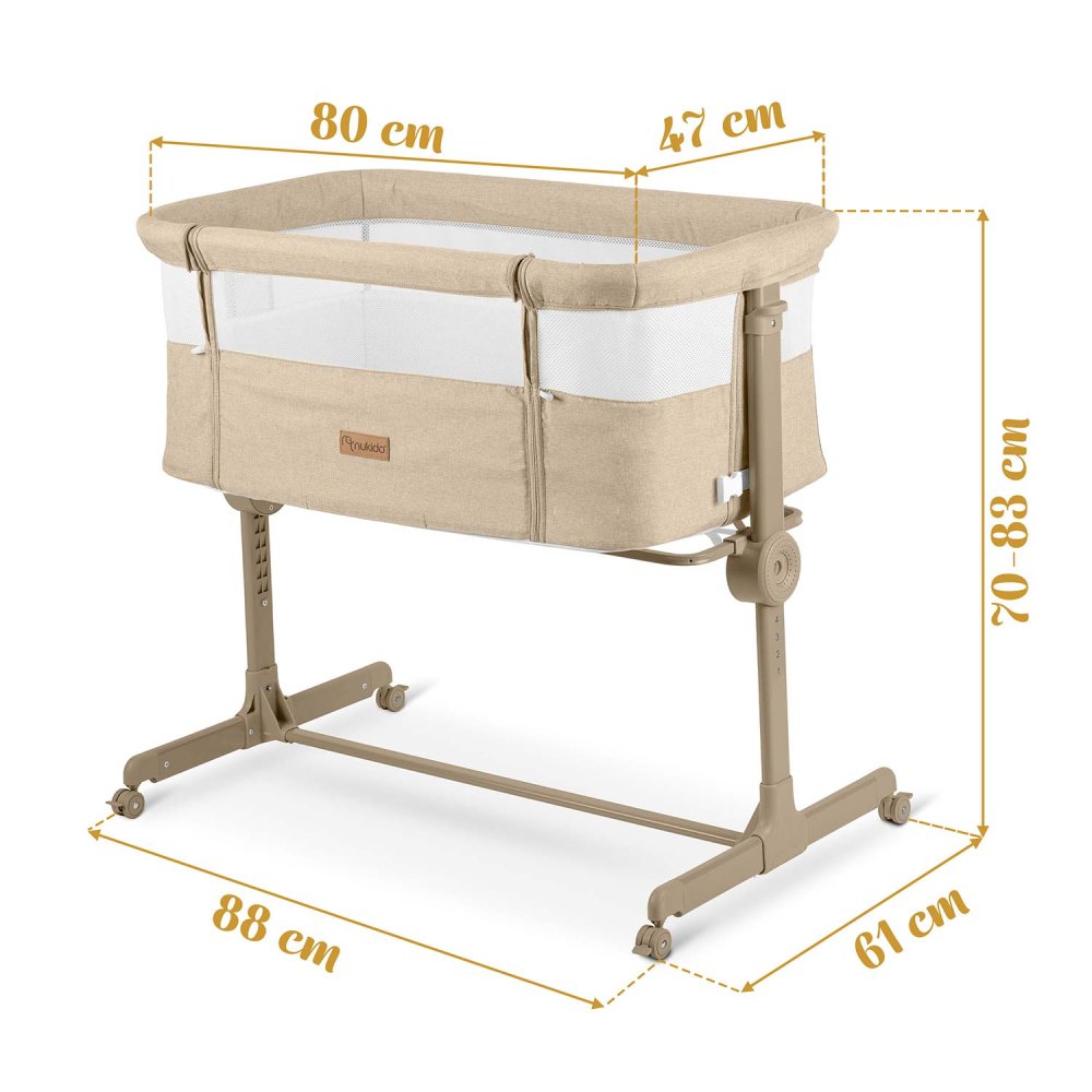 Nukido NK-243 Foldable Bedside Sleeper and Travel Cot (2)