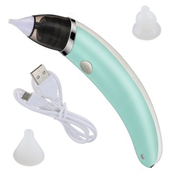 Electric Baby Nasal Aspirator with Adjustable Suction and Filters, Green