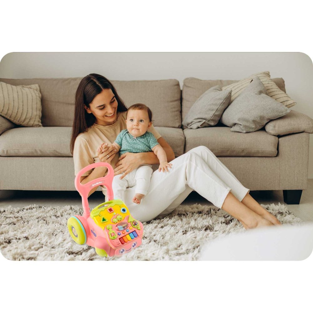 Ricokids 2-in-1 Educational Baby Activity Walker RK-744, Pink (3)
