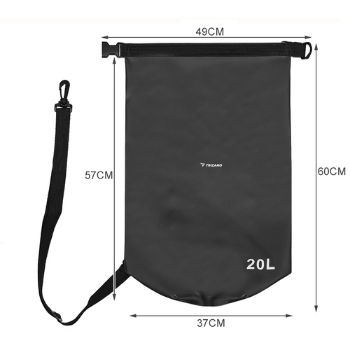 Waterproof Dry Bag 20L for Kayaking and Boating, Black (1)