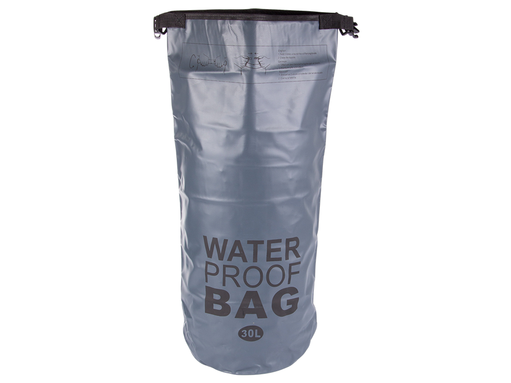 Waterproof dry bag backpack for kayak, 30L, grey (1)