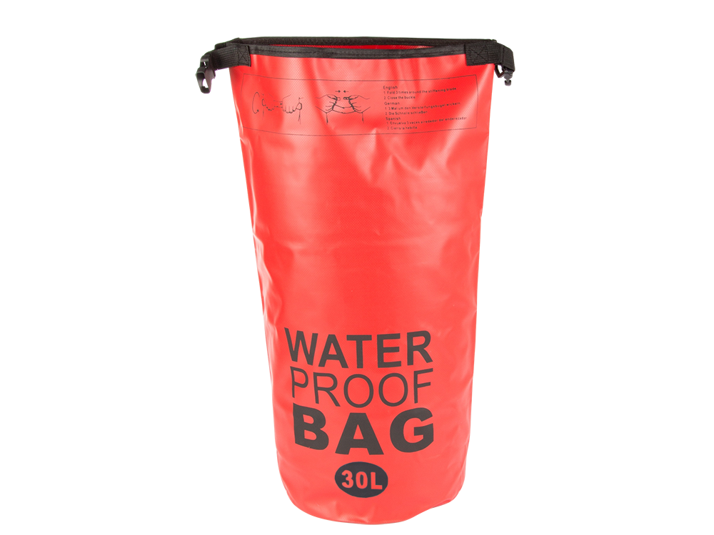 Waterproof dry bag backpack for kayaking, hiking, 30L, red (3)
