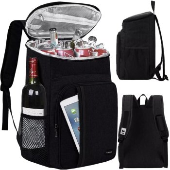 Thermal Waterproof Backpack Rucksack Tourism Hiking Travel Bag 26L, Black