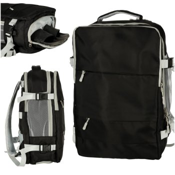 Anti-Theft Waterproof Backpack Bag Rucksack with USB Charging Port (45x16x28 cm), Black