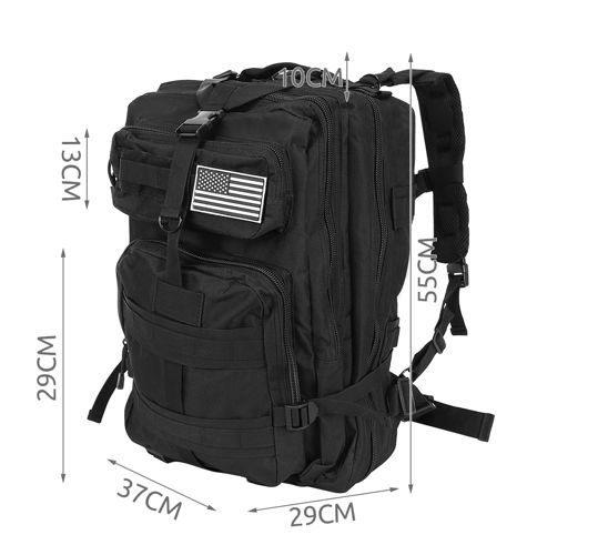Backpack Tourism Hiking Travel Camping Bag 35L, Black (0)