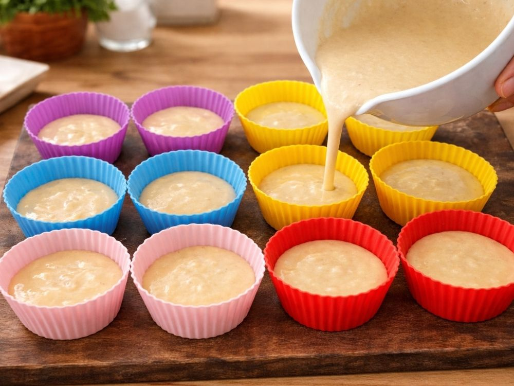 Reusable Silicone Baking Cups for Muffins and Cupcakes 12 Pcs, Mix (3)