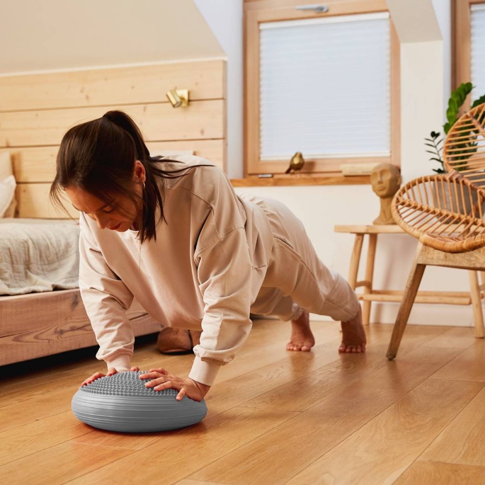 4Fizjo Balance Disc Stability Wobble Cussion Mat Pillow - Gray, 33cm (4)