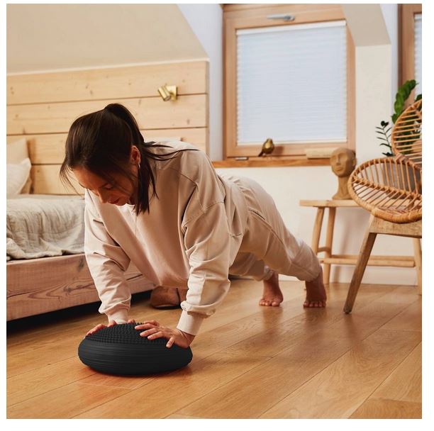 4Fizjo Balance Disc Stability Wobble Cussion Mat Pillow - Black, 33cm (1)