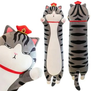 Plush Long Cat-shaped Hugging Pillow Mascot Toy, 70cm