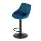 Swivel Velvet Bar Stool with Adjustable Height and Footrest, Navy Blue