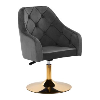 4Rico QS-BL14G Velvet Swivel Beauty Chair, Grey