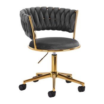 4Rico QS-GW01G Swivel Beauty Salon Chair, Velvet, Grey