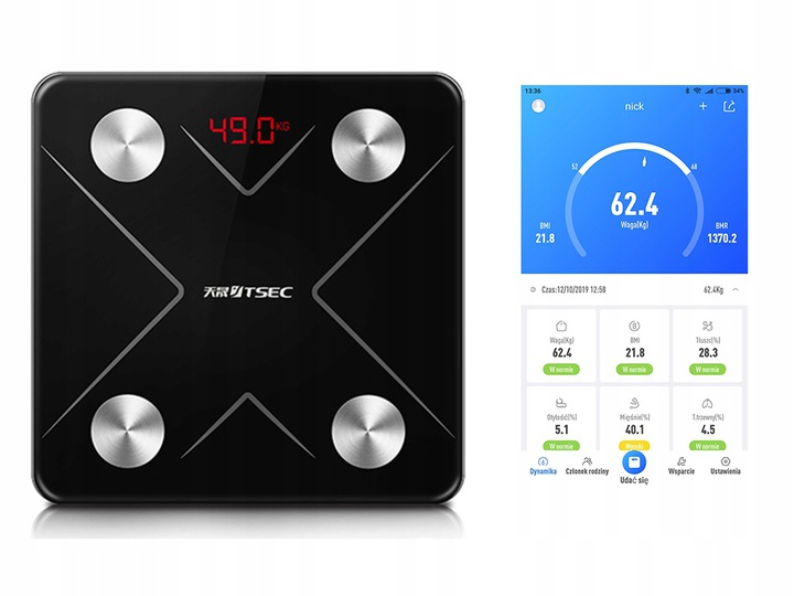 Bathroom Body Fat Composition Scale with Bluetooth and LCD Display (6)
