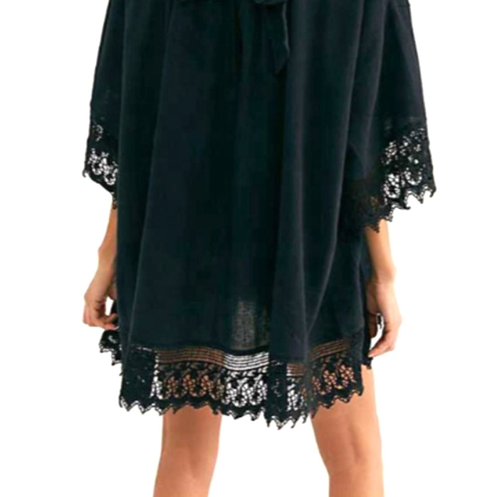 Lightweight beach tunic pareo, universal size, black (0)
