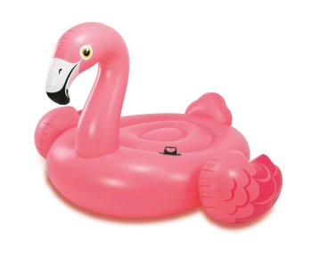 Inflatable kids mattress, flamingo shape, Intex 57558, pink