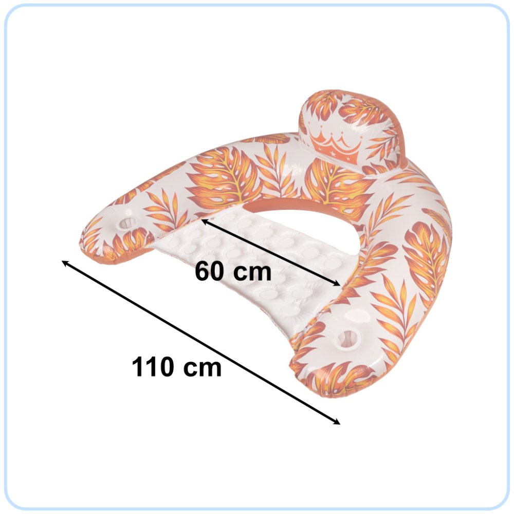 Inflatable Swimming Water Couch Mattress with Bottle Holder, Orange (2)