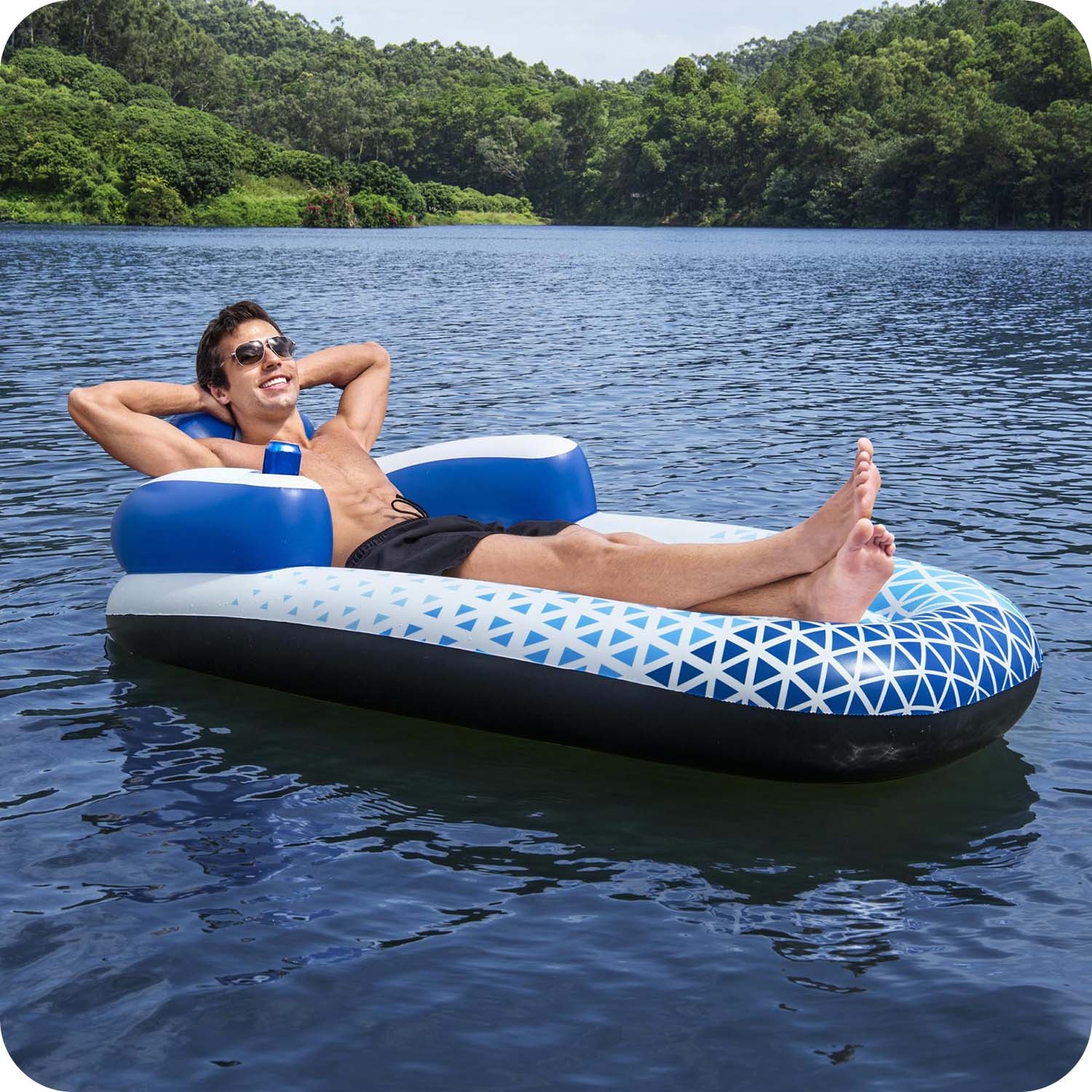 Bestway 43533 Inflatable Pool Lounger with Backrest and Cup Holder (3)