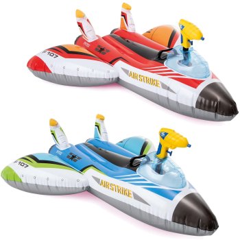 Inflatable Airplane Pool Float with Water Gun INTEX 57536, red