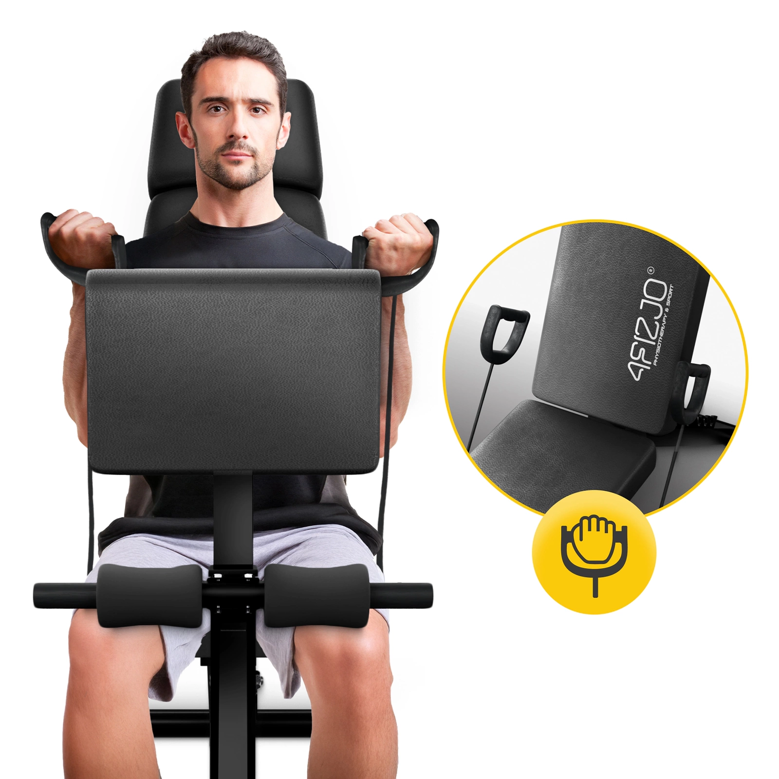 Adjustable Weight Bench PRO 4FIZJO with Preacher Curl, Black (2)