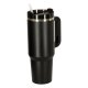 Insulated Tumbler with Handle and Straw 1200ml, Black