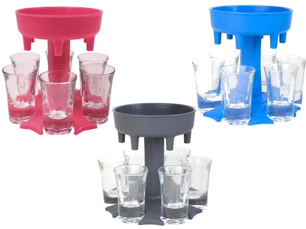 Alcohol Drink Dispenser, Liquor Pourer + 6 Shot Glasses (5)