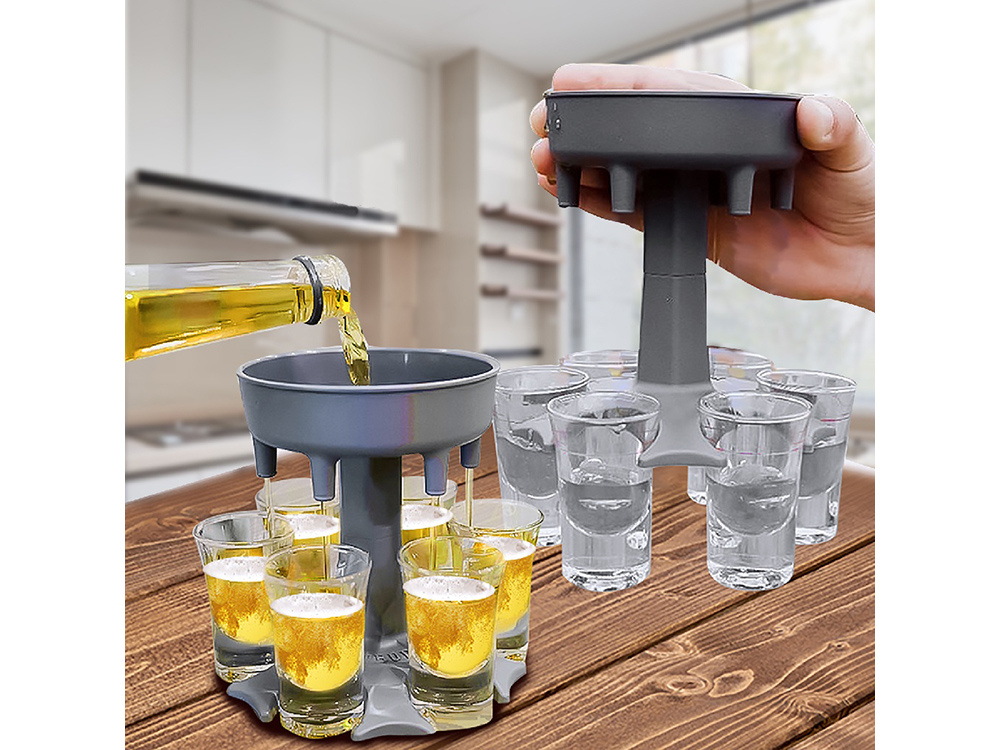 Alcohol Drink Dispenser, Liquor Pourer + 6 Shot Glasses (7)
