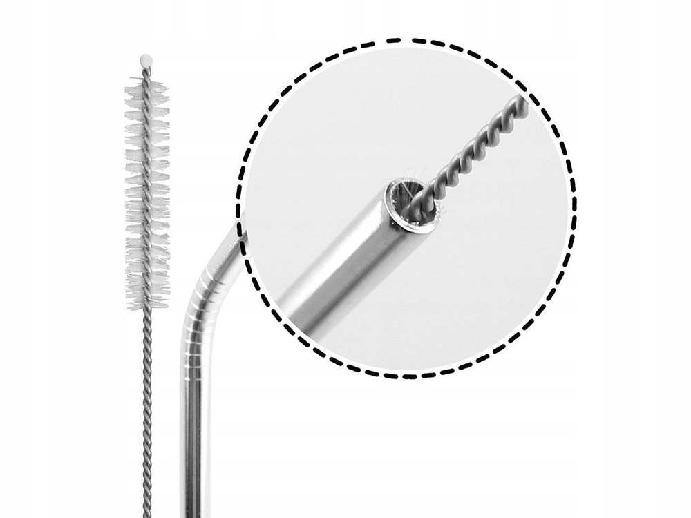 A set of 8 Reusable Metal Drinking Straws with Cleaning Brush and Pouch (1)