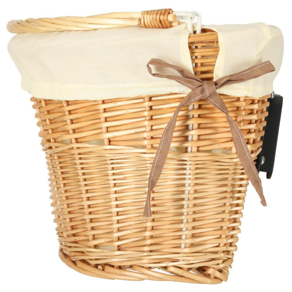 Front Wicker Bicycle Basket RALLEX with Click Mount, white (1)